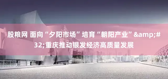 股粮网 面向“夕阳市场”培育“朝阳产业”&#32;重庆推动银发经济高质量发展